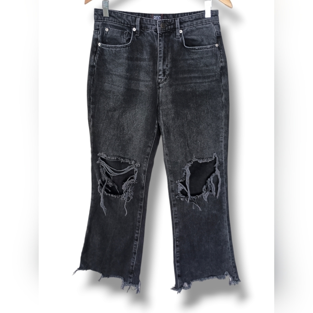 BDG Boot Crop Distressed Jeans in Black Wash Size 28 - Picture 2 of 5